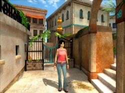 Zoé Castillo pausant devant la devanture de sa maison de Casablanca