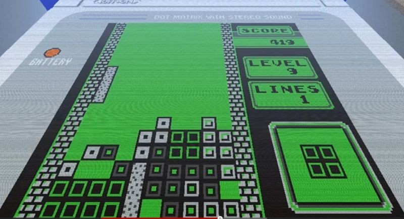 Tetris en stop motion sur Minecraft